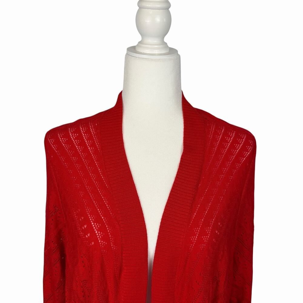 NWT Torrid Pontelle Open Knit Cardigan Sweater Red Size 1X Casual Work Travel - Picture 4 of 11